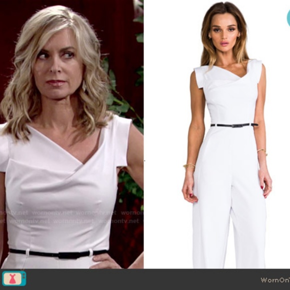 Jackie O Cap-Sleeve Belted Wide-Leg Dress Jumpsuit Sz 6 - Picture 6 of 9